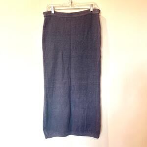 Isabella Bird Ramie Cotton Knit Straight Maxi Skirt Sz M Blue Purple Cottagecore